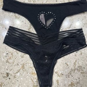 Victoria Secret Black Thong Underwear Panties - New with Tags